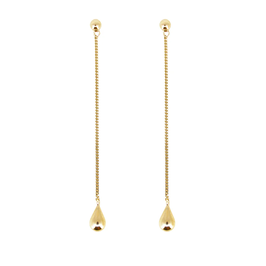 Boh Runga Droplet Drop Earrings Gold Plate